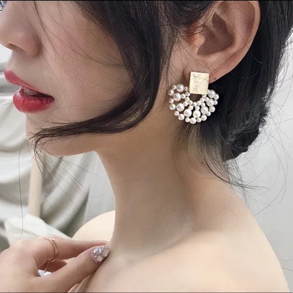 Jewelry - New Simulated-pearl Geometric Dangle Earrings